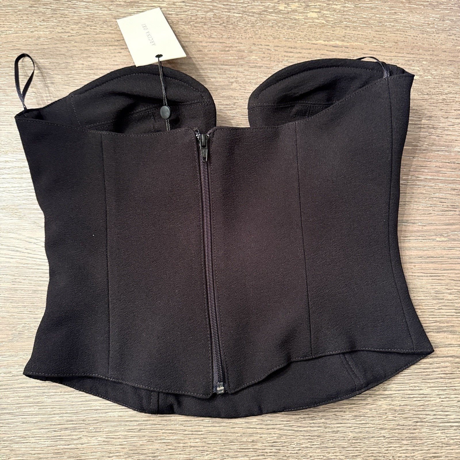 Nwt Arcina Ori Frida Bustier Black Crepe Sz Small — image 7 of 8